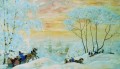 Carnaval 1916 Boris Mikhailovich Kustodiev paisaje nevado